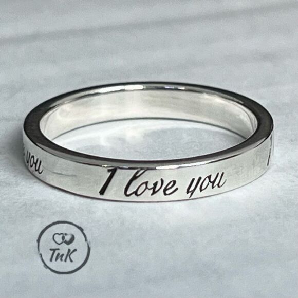 Tiffany & Co. Retired Notes "I Love You" Ring - Sterling Silver - Size 5.5 - Picture 13 of 16